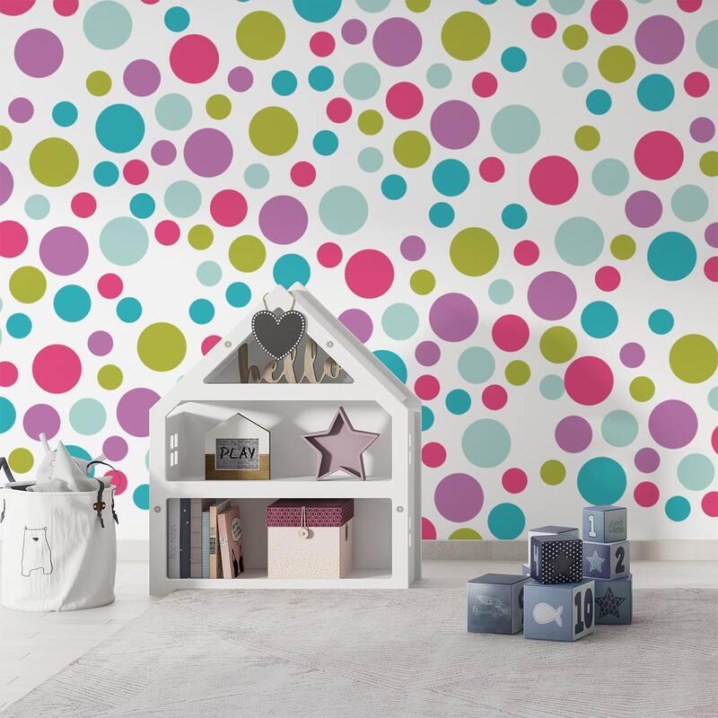 Large Polka Dots Colourful Candy Wall Stickers Home Decals Nursery