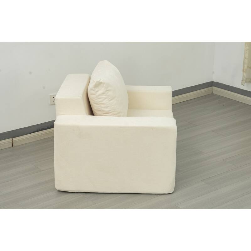 Sofa in a box Foam Sofa Couch with Pillow, Bean Bag Chairs for Adults Stuffed High-Density Foam, Large Bean Bag Single Sofa