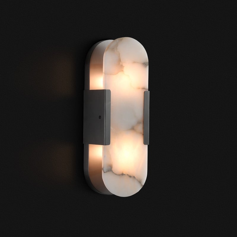 KAYLA Dimmable LED Polished Wall Sconce With Alabaster Shade (Set Of 2)