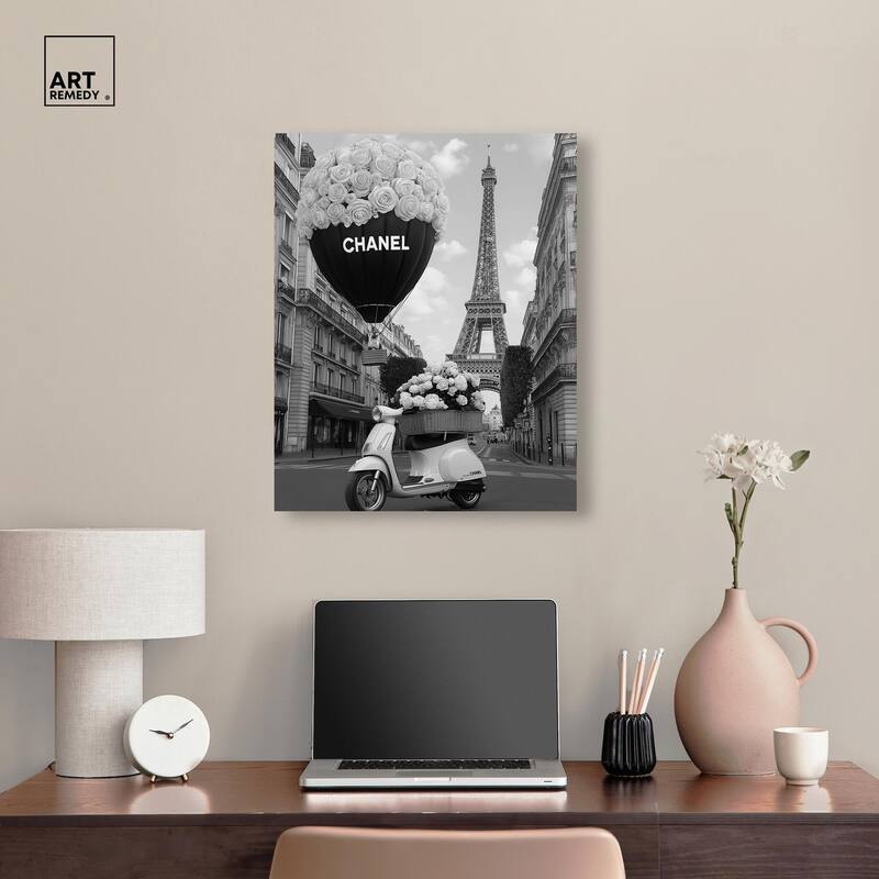 Scooter and Glam Balloon II Canvas by Art Remedy, Gallery Wrapped