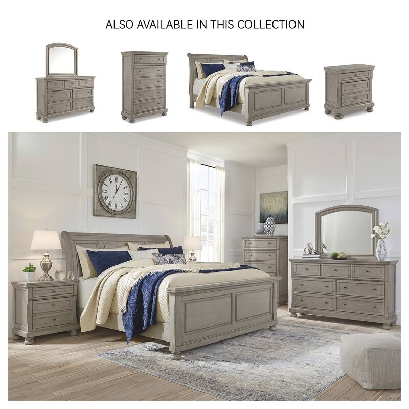 Signature Design by Ashley Lettner Light Gray Sleigh Bed