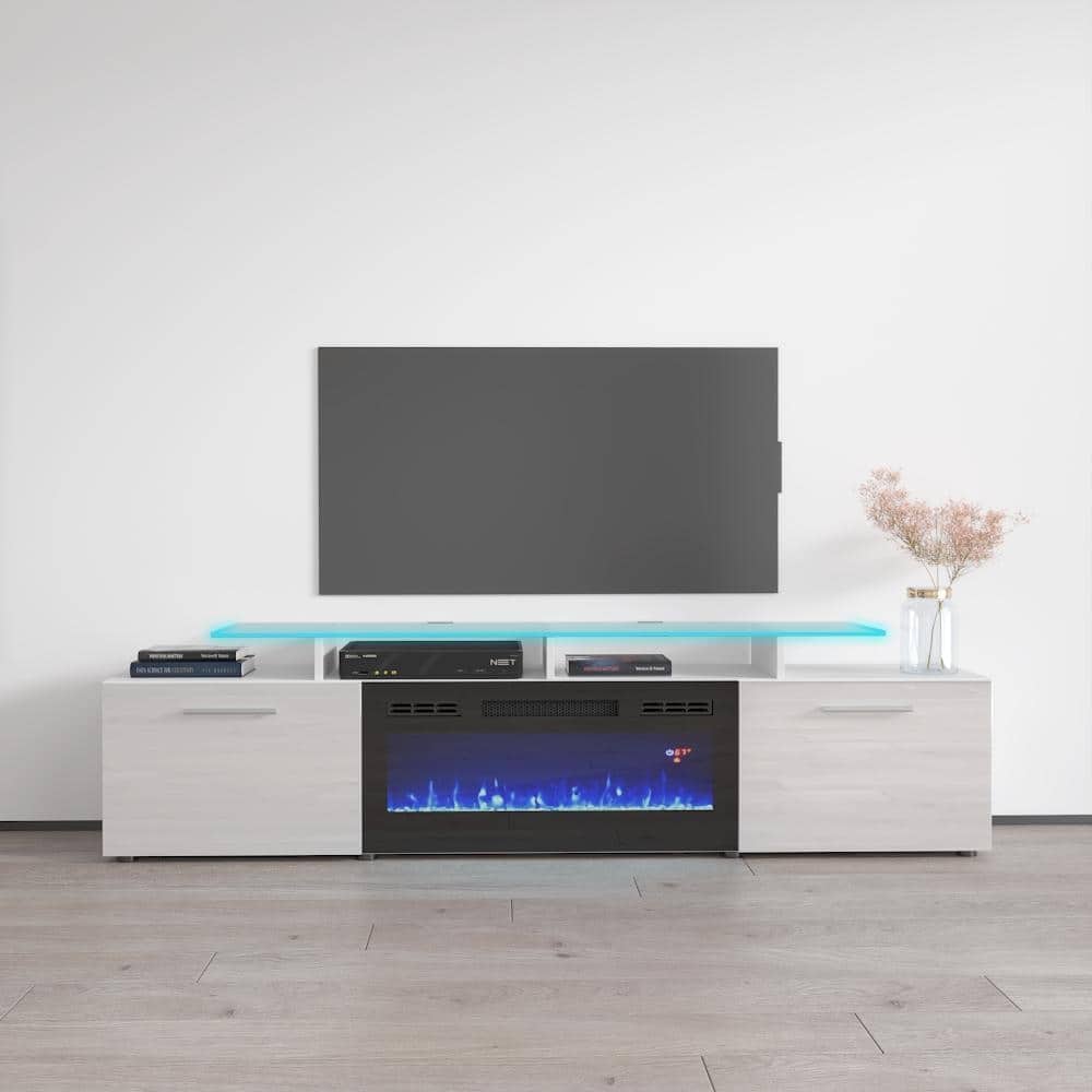 Rova EF Electric Fireplace Modern 75" TV Stand