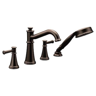 Moen Belfield Deck Mounted Roman Tub Filler Trim with Metal Lever