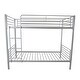 preview thumbnail 10 of 8, Iron Bed Bunk Bed with Ladder for Kids Twin Size Grey