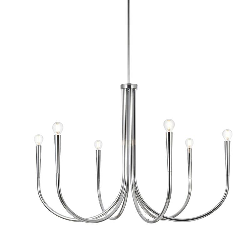 Elegant Lighting LD722D36 Layne 6 Light 36" Wide Taper Candle Style - Chrome
