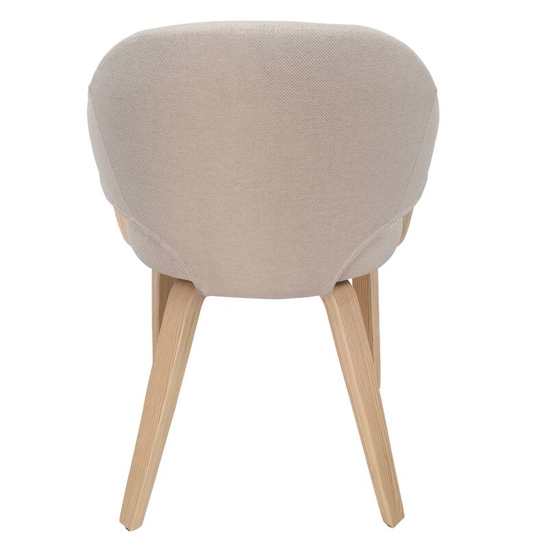 Modern Fabric and Bentwood Dining Chair, Set of 2