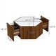 preview thumbnail 19 of 28, Christopher Knight Home Hexagonal Rustic Retro Wood Coffee Table with Marble Tops and Drawers