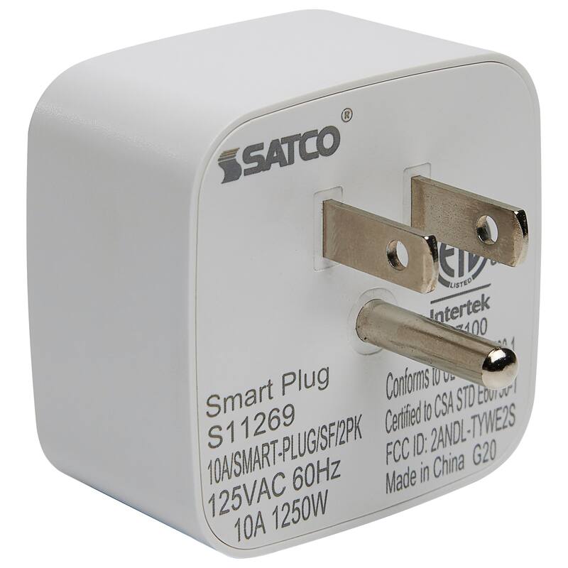 Starfish WiFi Smart Plug - 120V Outlet 10 Amp Mini Square - 2-Pack