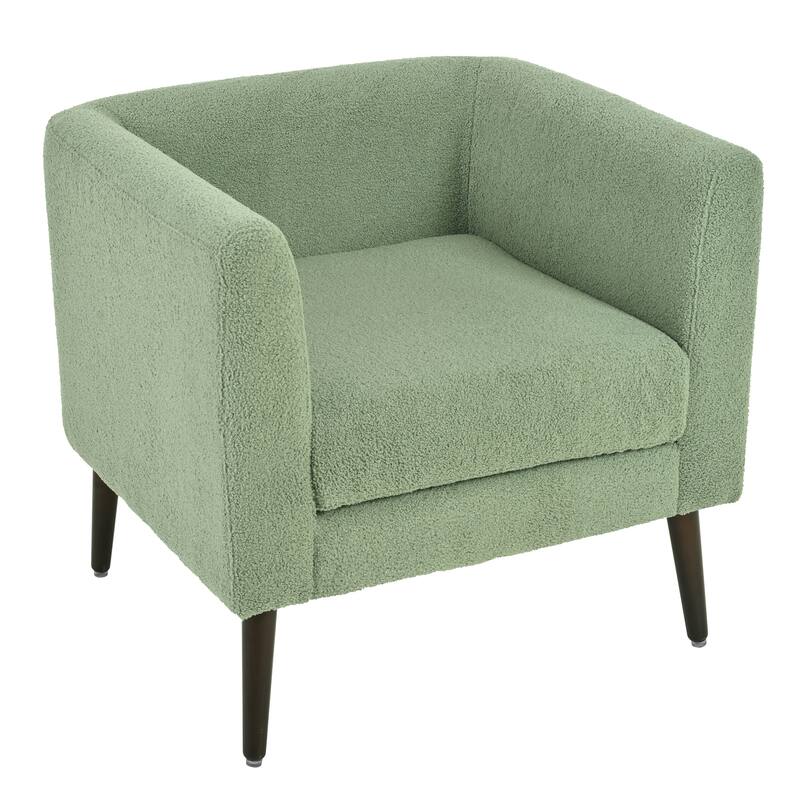 Modern Fabric Accent Chair with Wood Legs