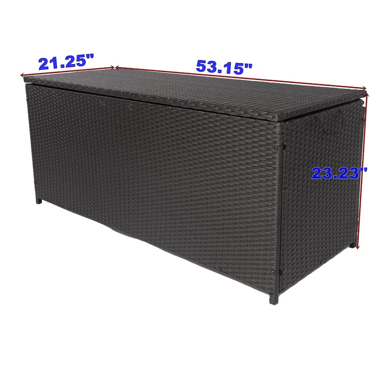 Outdoor Storage Box 113 Gallon Wicker Patio Deck Boxes