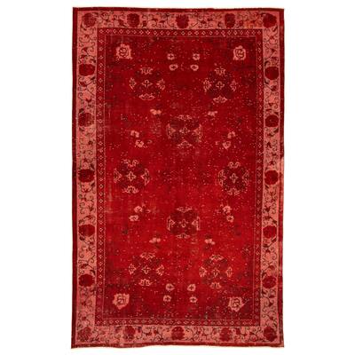ECARPETGALLERY Hand-knotted Color Transition Dark Red Wool Rug - 5'11 x 9'6