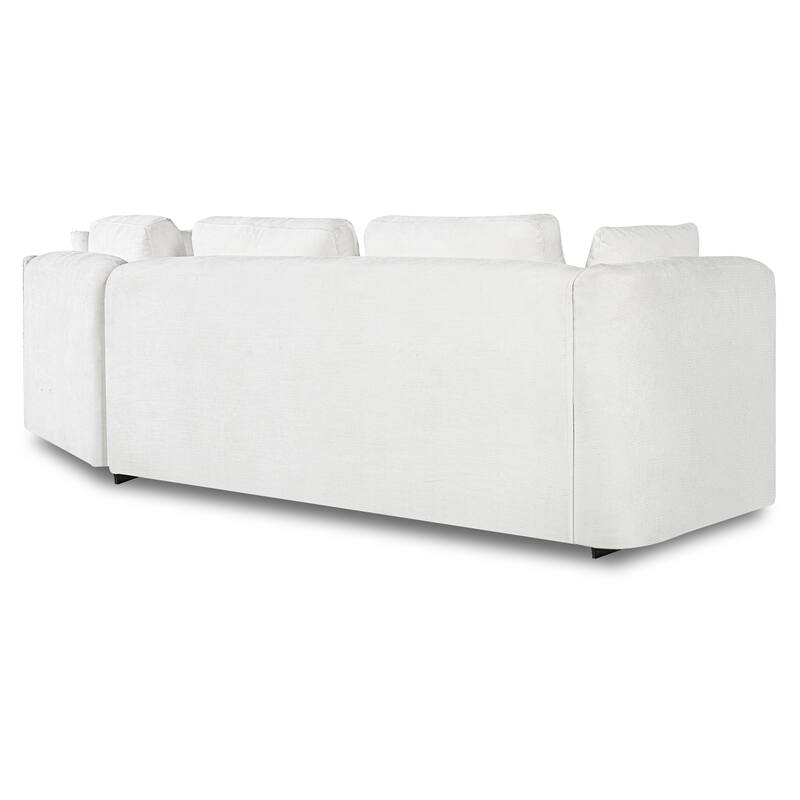Christopher Knight Home - Contemporary 116.5" Upholstered Curved 3-Seater Sofa with Movable Cushions and 2 Throw Pillows