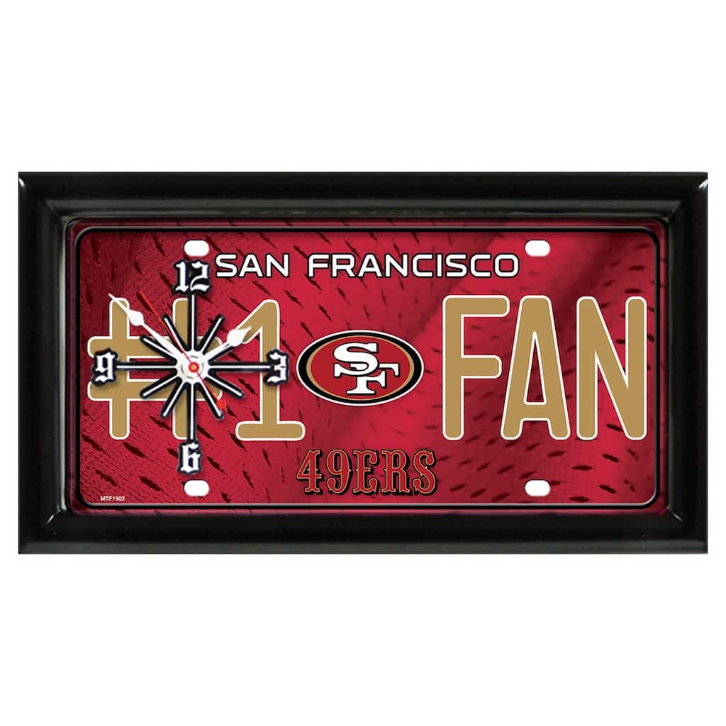 NFL Wall/Desk Analog Clock, #1 Fan with Team Logo - San Francisco 49ers
