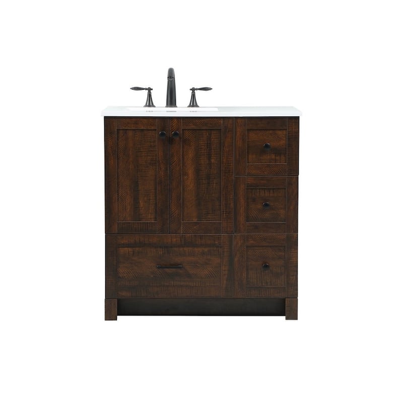 Elegant Lighting VF2832 Soma 32" Free Standing Single Basin Vanity Set - Expresso - Espresso Finish