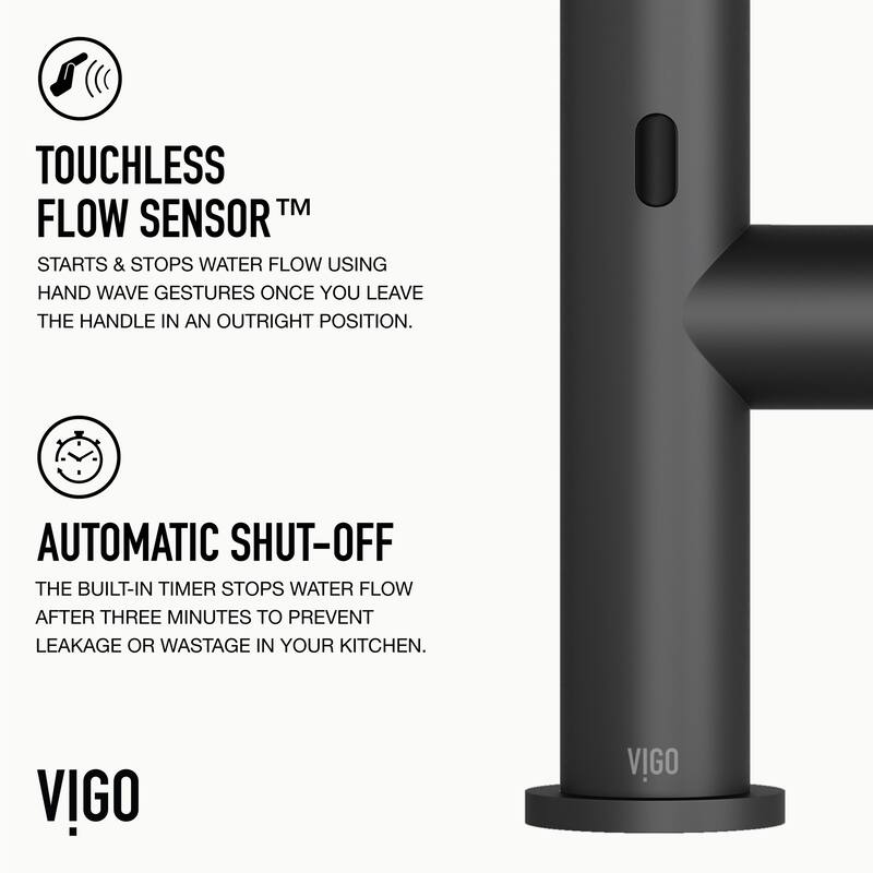VIGO Greenwich 18" H Single Handle Pull-Down Sprayer Kitchen Faucet with Touchless Sensor