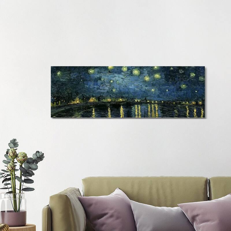iCanvas "Starry Night Over The Rhone" by Vincent van Gogh Canvas Print - 16x48x1.5