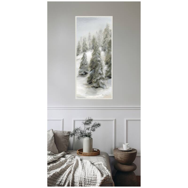 Kate and Laurel Sylvie Beaded Evergreen Hills Framed Canvas by Mackenzie Nelson