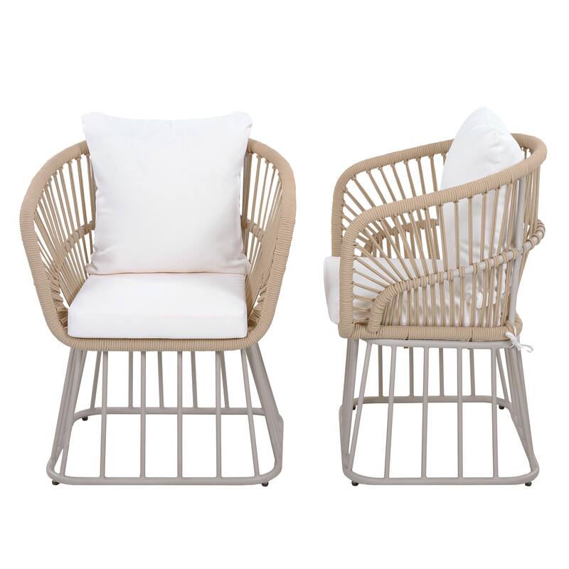 Christopher Knight Home - Outdoor Wicker Dining Chair with Steel Frame & Cushion (Set of 1/2/4/6)