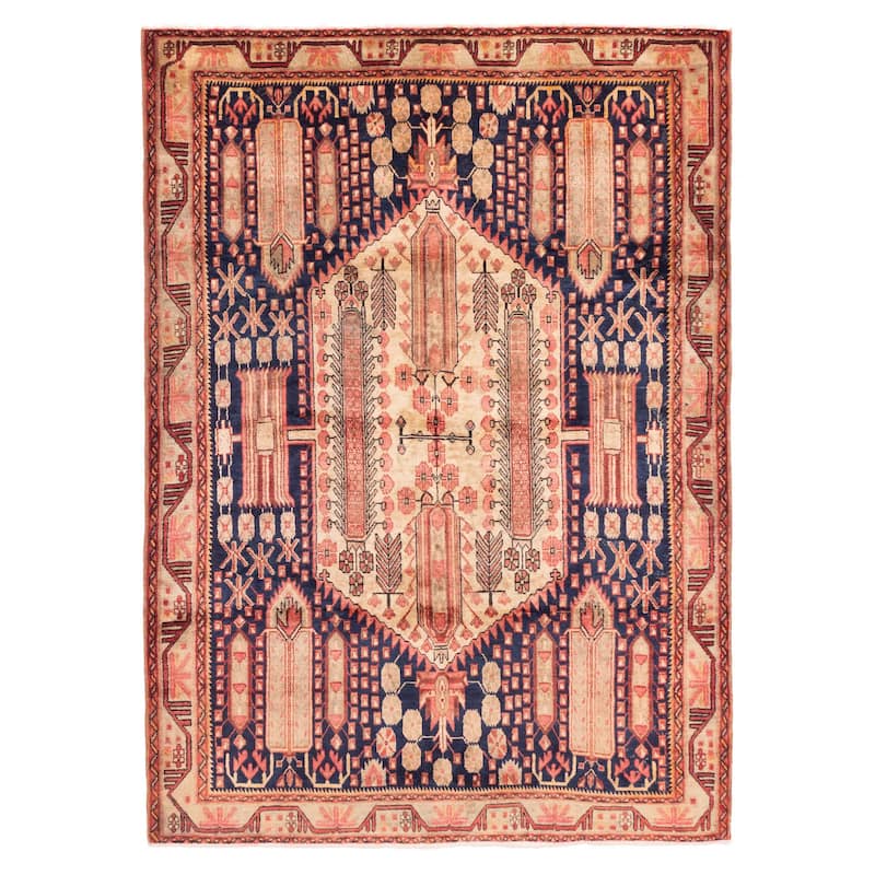 ECARPETGALLERY Hand-knotted Konya Anatolian Dark Navy Wool Rug - 5'5 x 7'7