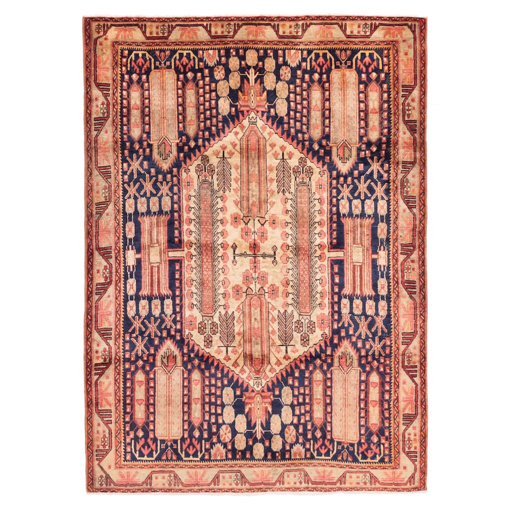 ECARPETGALLERY Hand-knotted Konya Anatolian Dark Navy Wool Rug - 5'5 x 7'7