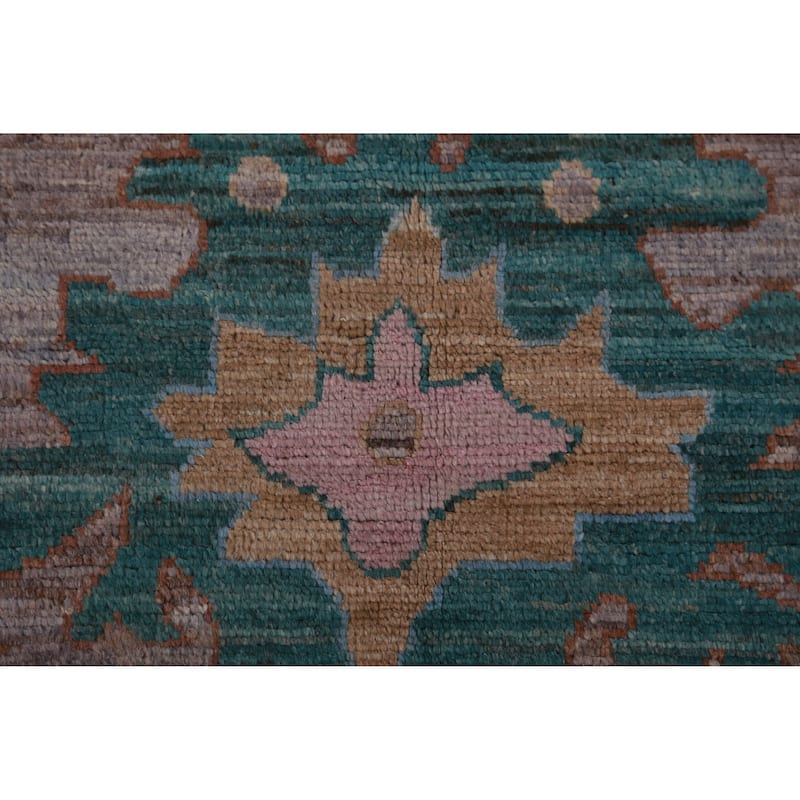 Hand Knotted Oriental 100% Wool Carpet Transitional All-Over Purples Oushak Area Rug - 11' 9'' X 9' 4''
