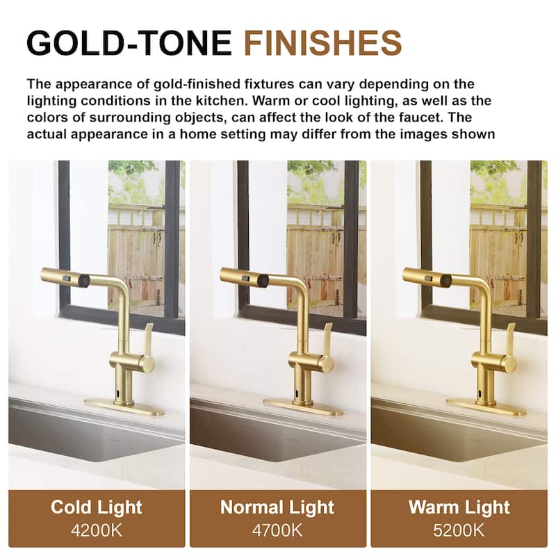 Single Handle Pull Down Sprayer Kitchen Faucet with Motion Sense Wave, Power Boost