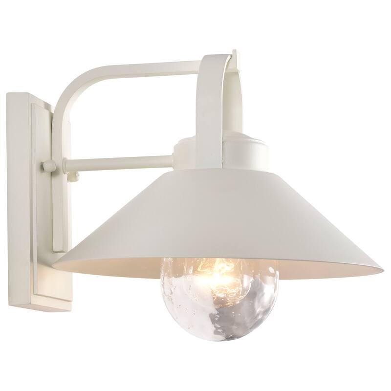 Ridge Medium Outdoor Lantern White Finish Clear Seeded Glass