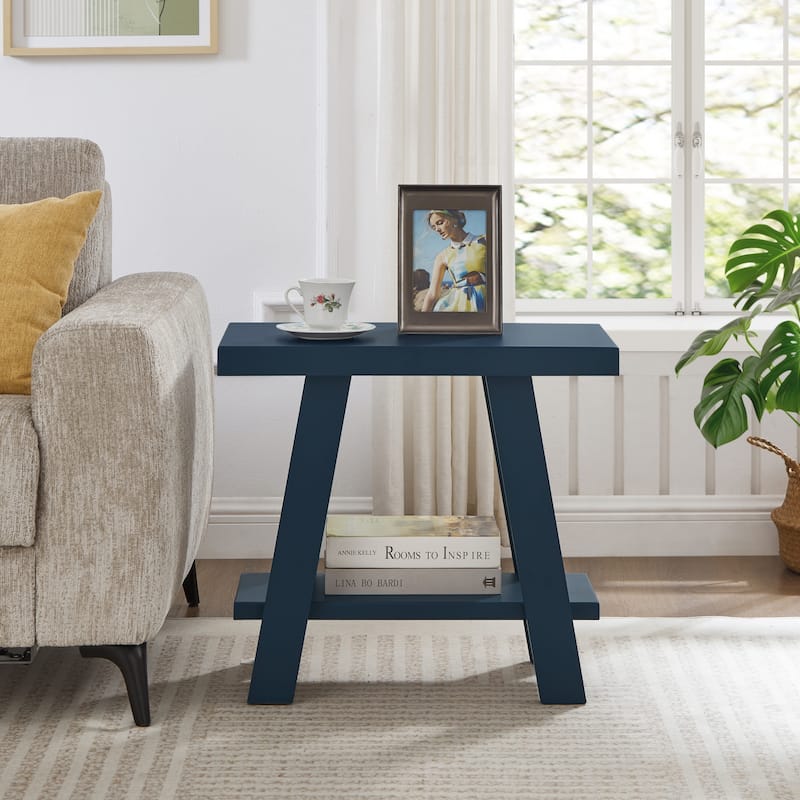Roundhill Furniture Athens Contemporary Wood Shelf Side Table