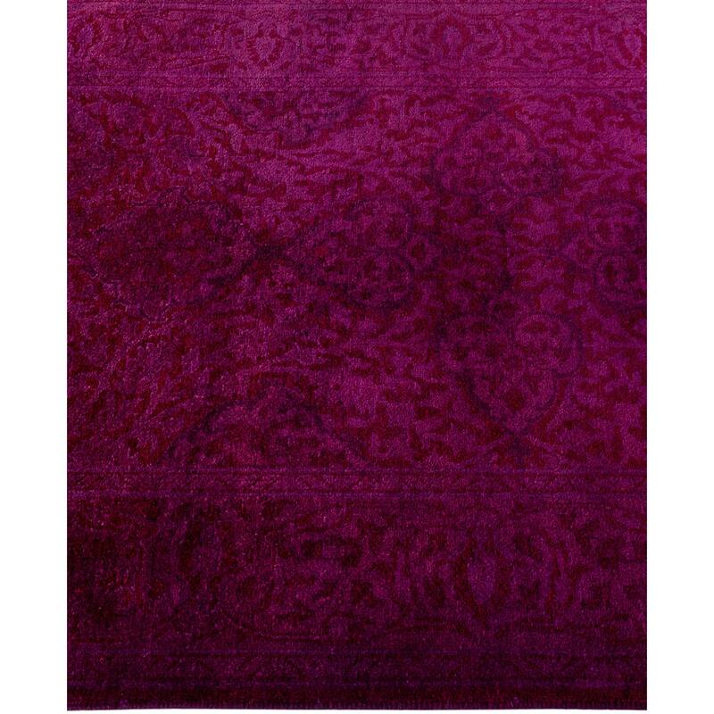 Overdyed One-of-a-Kind Hand-Knotted Area Rug - Purple - 2' 7" x 19' 3"