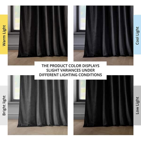 dimension image slide 0 of 21, Exclusive Fabrics Heritage Plush Velvet Room Darkening Curtains (1 Panel) Luxury Velvet Curtains for Bedroom & Living Room.