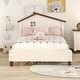 preview thumbnail 48 of 52, Platform bed with house shaped headboard Cream/Pink - Twin