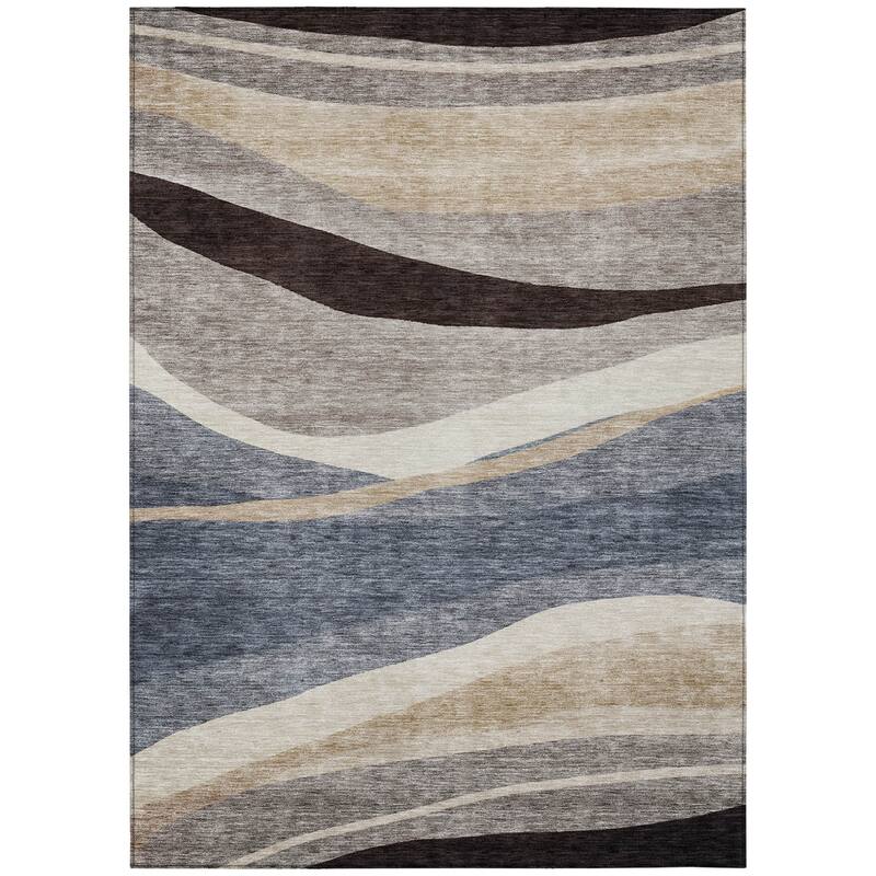 HomeRoots Abstract Transitional Rectangle Outdoor Rug