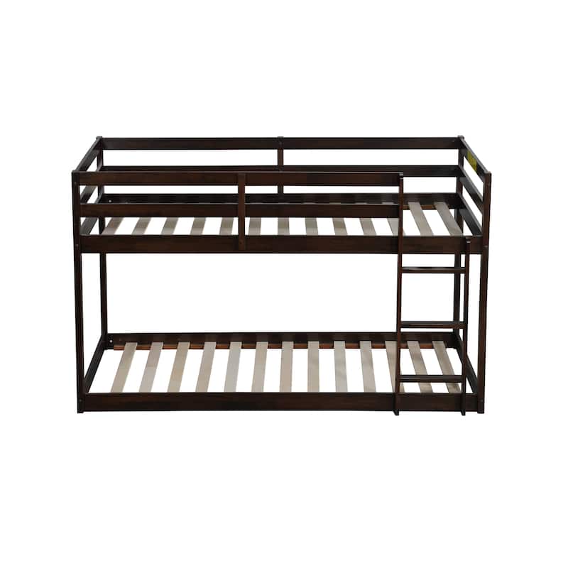 Twin Loft Bed with Dual 13-Slat Platforms and Low-Profile Design (200lb Capacity per Level)