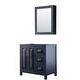 preview thumbnail 2 of 18, Daria 36-inch Single Vanity, No Top, Medicine Cabinet Dark Blue, Gold Trim, No Top