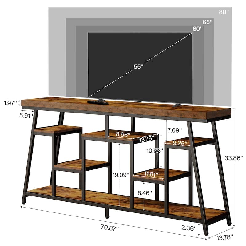 TV Stand for Televisions up to 80 Inches with Storage Shelves