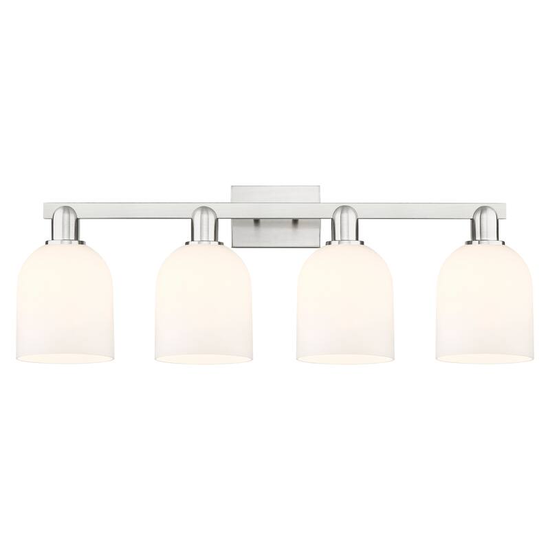 Innovations Lighting Endless Possibilities Arcadia - Bella - 4 Light 33" Bath Vanity Light - Brushed Satin Nickel/White