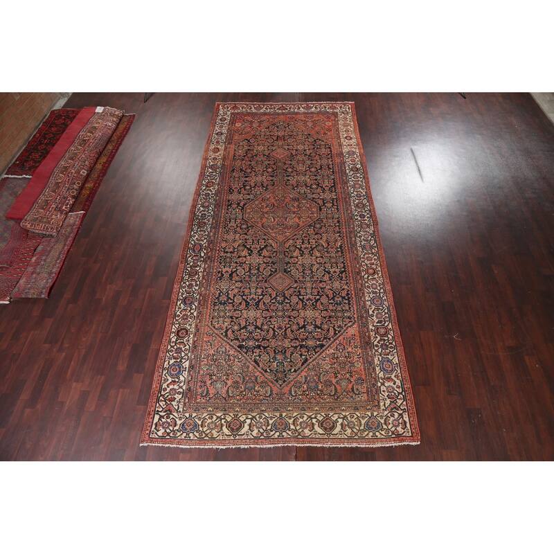 Pre-1900 Antique Malayer Persian Runner Rug Hand-knotted Wool Carpet - 6'10" x 15'7"