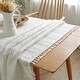 preview thumbnail 5 of 16, Enova Home High Quality Rectangle Cotton Linen Washable Tablecloth Stripe with Tassel for Home Party Wedding Dining Table