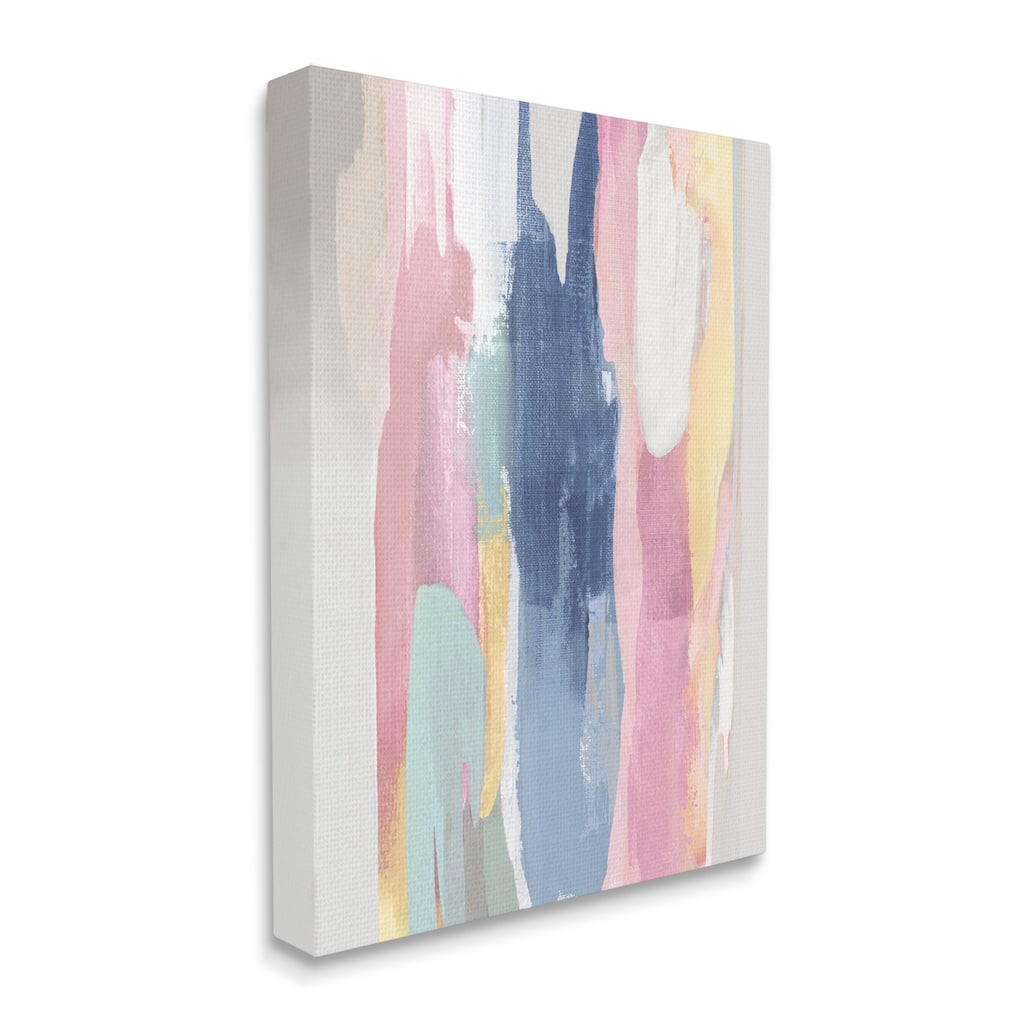 Stupell Pastel Tones Layered Modern Abstract Movements Canvas Wall Art - Pink
