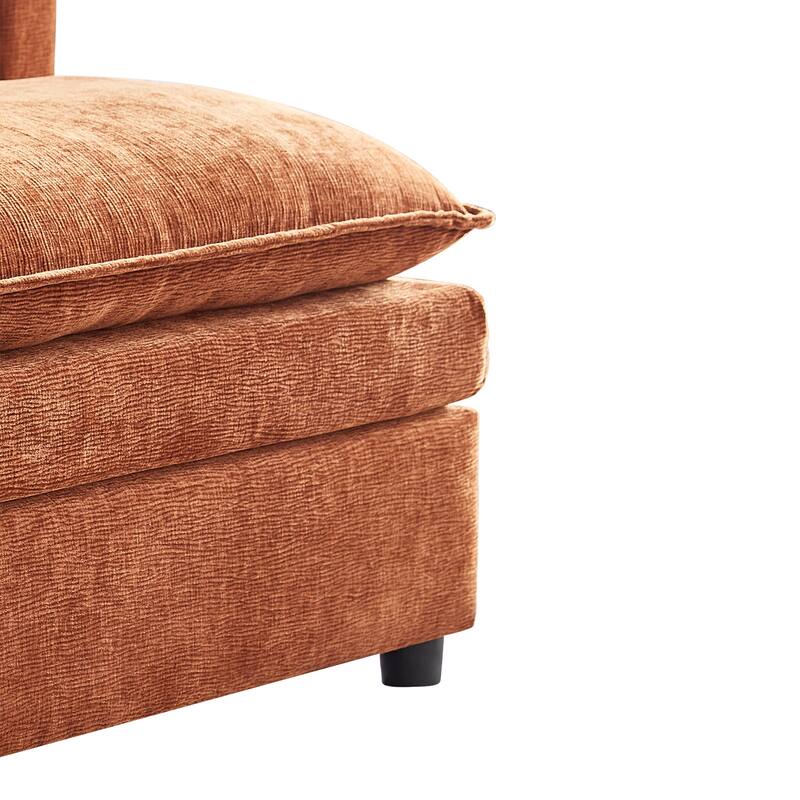 142.52" U-Shaped 6-Seater Sectional Sofa with Convertible Chaise and Ottomans, Spacious Cloud Couch for Comfort