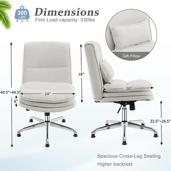 dimension image slide 1 of 2, Upholstered Armless Task Office Chair