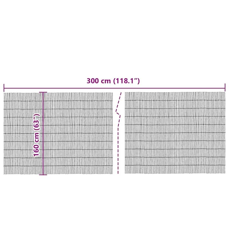 vidaXL Garden Reed Fence 118.1/157.5/196.9/236.2 x 55.1 in