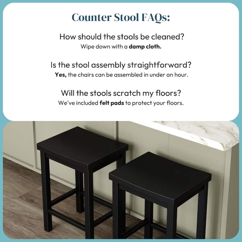Now Furniture Solid Wood Backless Saddle Seat Counter Height Stool