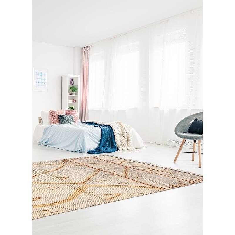 ECARPETGALLERY Hand-knotted Tangier Cream Wool Rug - 8'5 x 11'5