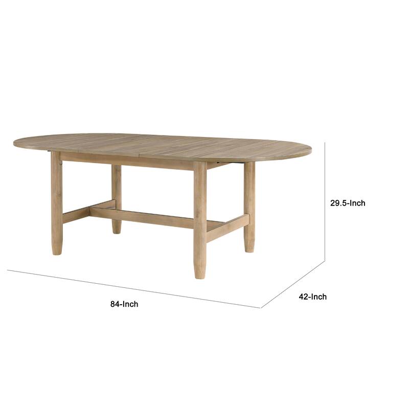 Henry Dining Table, Natural Brown Wood, 66- 84 Inch Extension Leaf