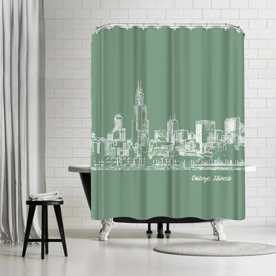 Americanflat 71" x 74" Shower Curtain, Skyline Chicago 6 by Brooke Witt