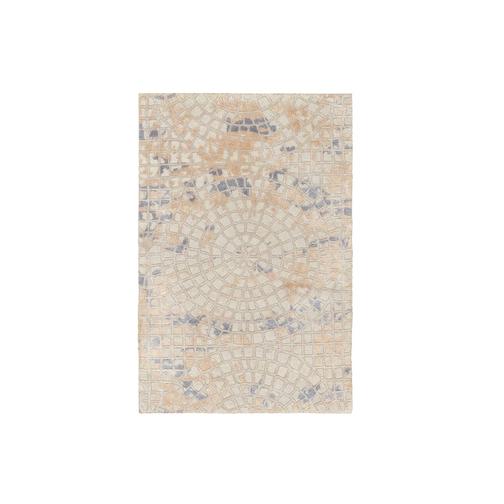 Indian Mahi Blue Rectangle 2x3 ft Wool and Silk Carpet 145413