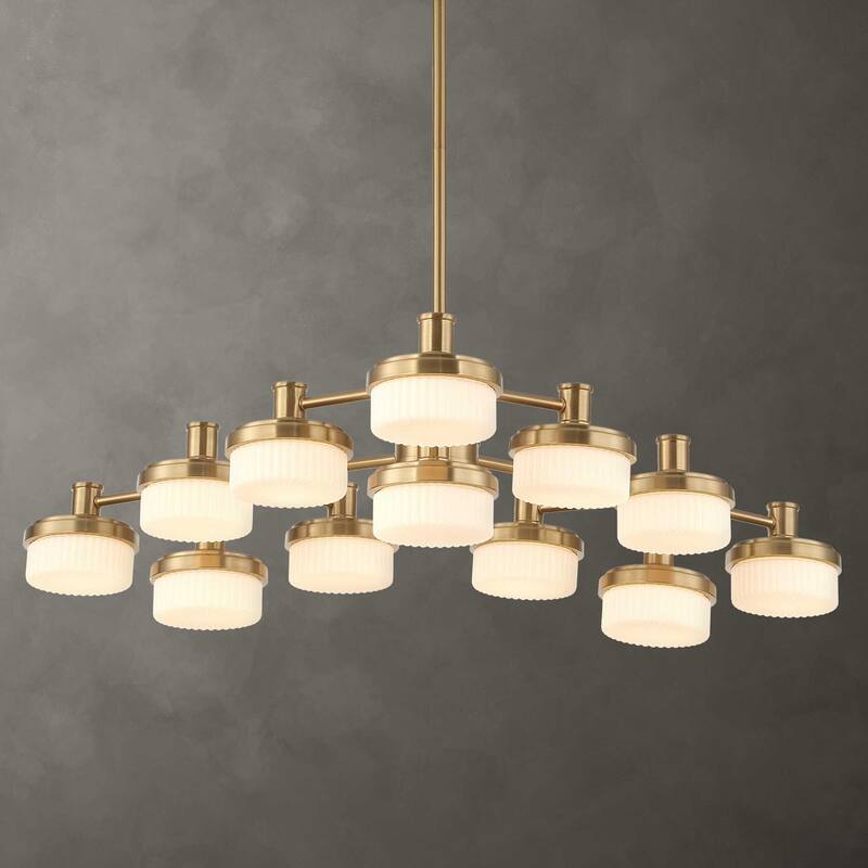 Uttermost Wedge 12 Lt LED Brass Chandelier - 40.625"W x 40.625"D x 7.25"H