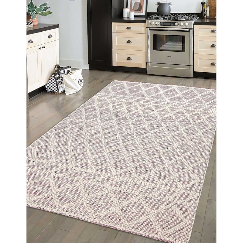 ECARPETGALLERY Braid weave Sienna Grey Wool Rug - 4'11 x 8'1