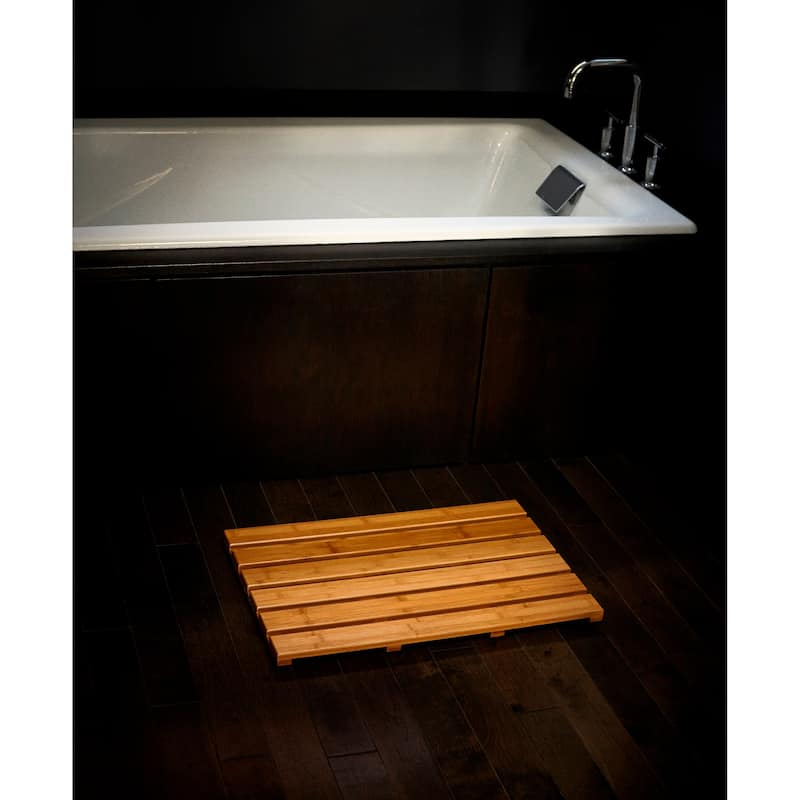 Jani Bamboo Bath and Sauna Mat - 16" x 24", Natural, Eco-Friendly, Durable and Stylish Floor Mat